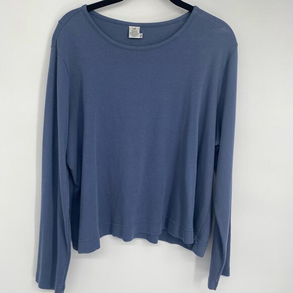 Peruvian Connection Top Women’s XL Pima Cotton Blue Old Money Quiet Luxury - Picture 1 of 7